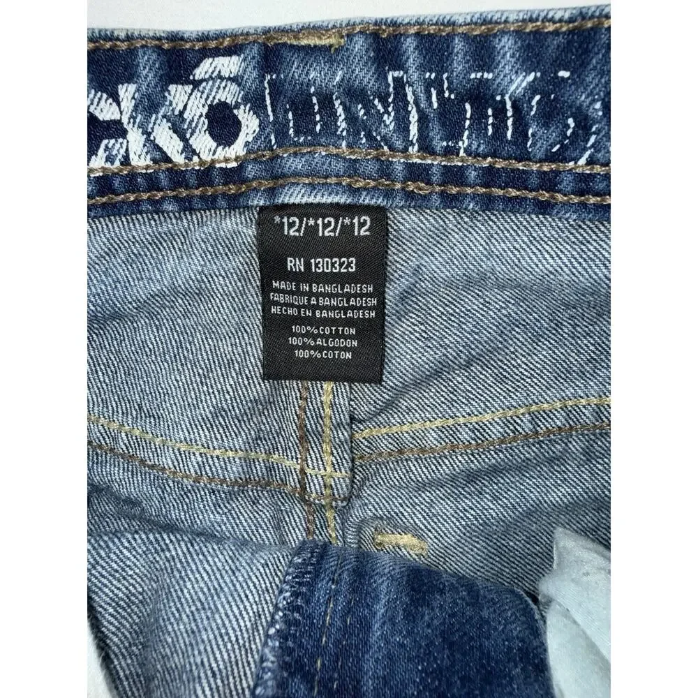 Vtg Y2K Ecko Unltd Jeans Youth 12 Blue Denim Baggy Skate Loose Fit Streetwear